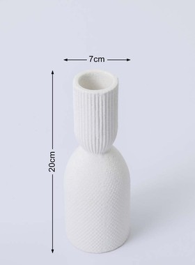 厂家直销陶瓷花瓶现代简约直筒客厅螺纹插花圆柱形家居装饰品花器