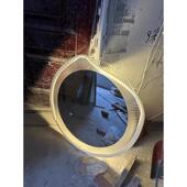 亚克力浴室镜挂墙式 饰梳妆镜 轻奢发光创意镜子客厅圆化妆镜壁挂装