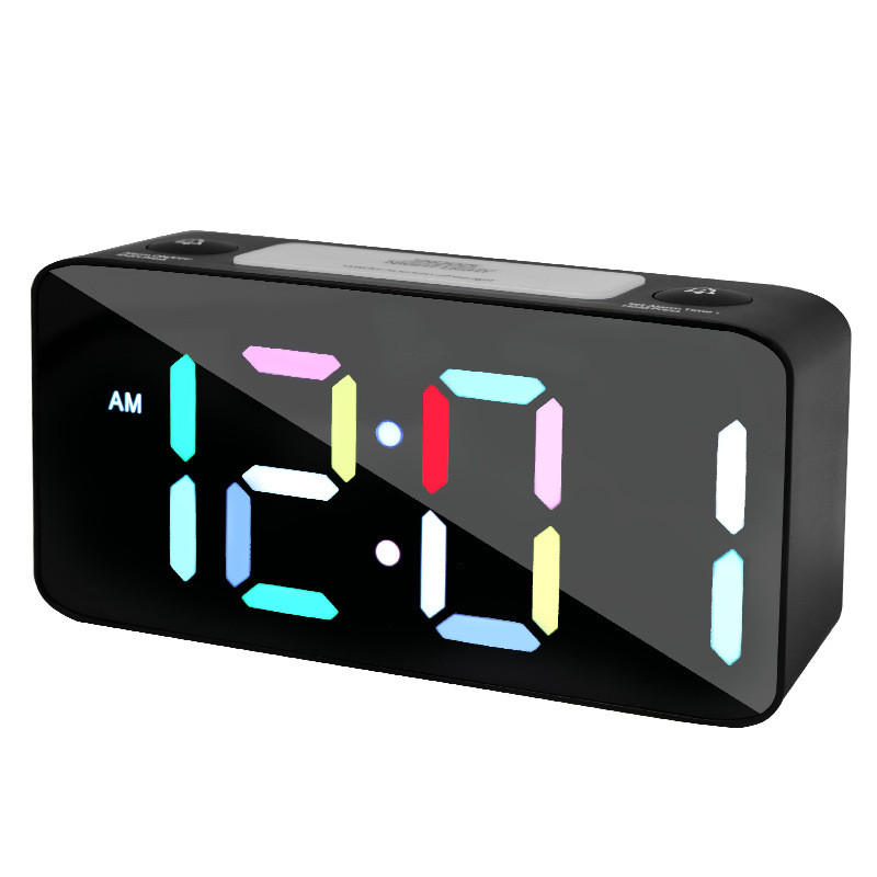 多功能rgb电子闹钟学生专用桌面led钟表时钟儿童床头夜光数字