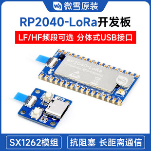 微雪 RP2040-LoRa开发板 SX1262射频芯片 远距离通信模块 带天线