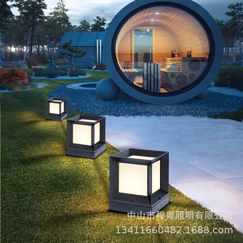 LED现代方形柱头灯户外防水景观灯草坪灯别墅围墙门柱灯装饰灯