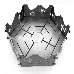 鈦合金奏樂圖案六角焚火臺 石洗款