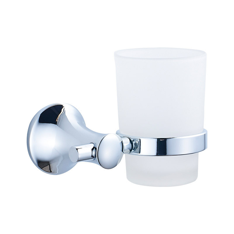 博美锌合金镀铬锌电镀浴室五金挂件简约挂壁漱口单杯杯架牙刷c2
