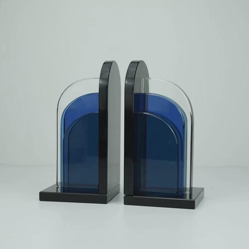 简约现代轻奢水晶书档摆件样板间软装饰品家居杂志书架艺术摆设