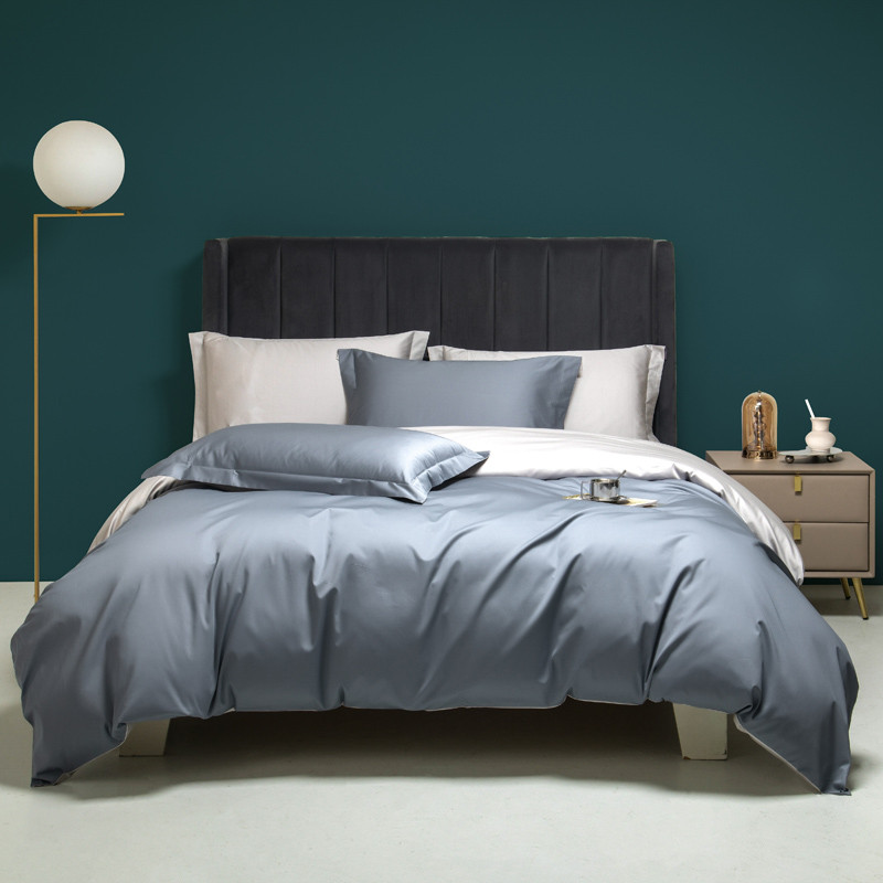 q683五酒店款100支双拼长绒棉四件套家用1.8m床笠纯色床单