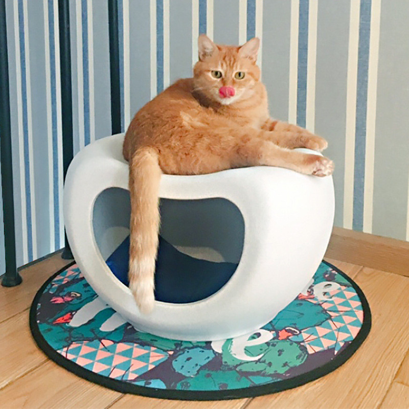 猫咪窝半封闭式四季通用猫屋猫床夏季宠物窝网红猫舍凳子猫窝