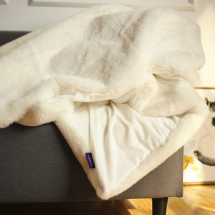 vhm7出口大兔绒仿秋冬毛毯被子加厚冬季兔沙发盖毯办公室午睡午休