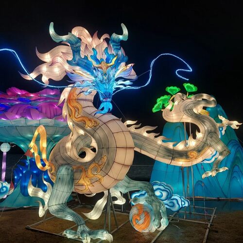 大型元宵节自贡展会灯笼山海经造型花灯景区亮化工程灯组秦淮灯彩