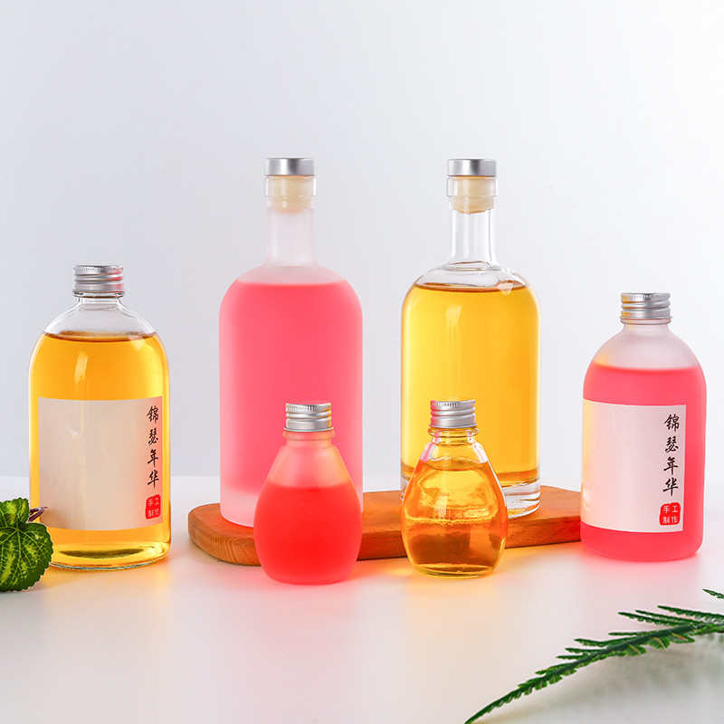 高档自酿容器果酒一斤装存白酒瓶子玻璃泡酒瓶空瓶密封专用空酒瓶