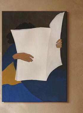 小众入户肌理手绘油画大芬村客厅装饰画玄关挂画80x110cm无框画