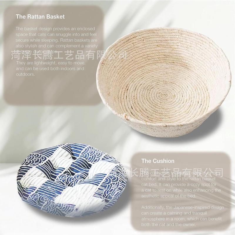 直供藤编手工猫窝编制猫窝四季通用泰迪狗狗窝宠物垫