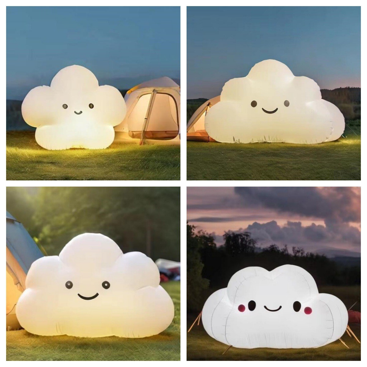 云朵气模商场美陈充气卡通闭气pvc气模发光露营装饰网红拍照道具