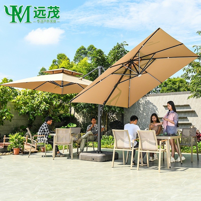 双远茂户外遮阳伞双头罗马伞庭院别墅花园高端室外顶太阳伞棚