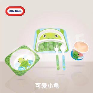送礼餐具 小泰克littletikes婴幼儿童宝宝竹纤维餐盘套装