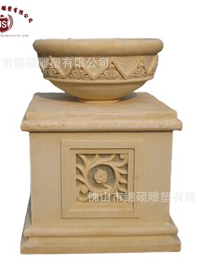 源头厂家户外别墅酒店装饰花盆石雕欧式摆件砂岩雕塑树脂花盆
