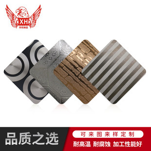 修板压花图案蚀刻金板 厂家直销304黄钛加工镜面不锈钢板材彩花装