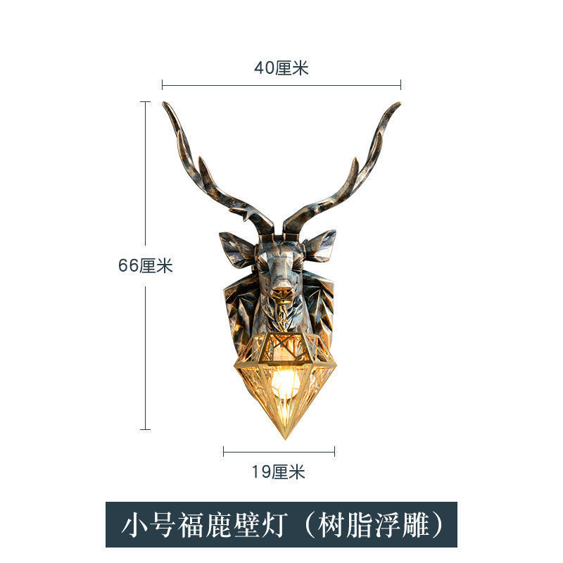 墙灯鹿头壁挂背景招财个性创意装饰灯壁灯客厅挂件鹿角灯