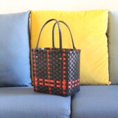 9qxc软口蓝塑料手提篮买菜手工编织子洗澡蓝购物篮大容量时尚 篮子