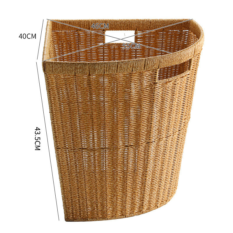 2toe仿收纳筐弧形卧室衣柜转角置物篮家用墙角三角储物箱扇形藤