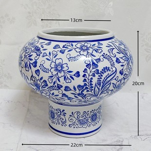 蝴蝶兰客厅仿真花餐桌插花摆件花艺装饰陶瓷花盆青花瓷新中式国风