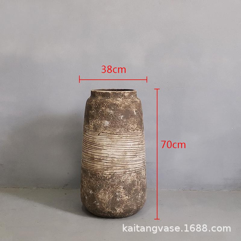 复古老墙色户外种植水泥花瓶家居庭院户外园林别墅天台花艺盆摆设