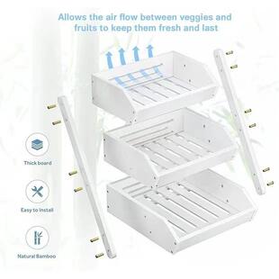厨房水果篮3蔬菜水果架大容量层面包置物架储物架收纳架木质家用