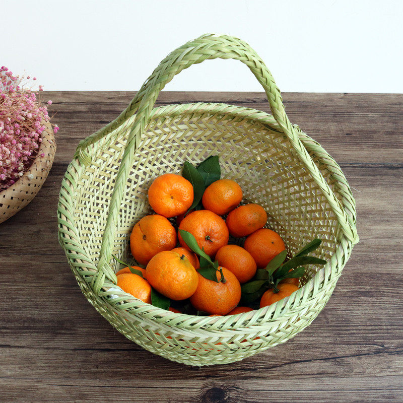 20n手工竹编竹篮子手提篮小竹篮水果菜篮鸡蛋篮厨房收纳筐家用圆,收纳整理,橱柜收纳筐,淘宝优惠券,粉丝福利购,淘宝优惠卷