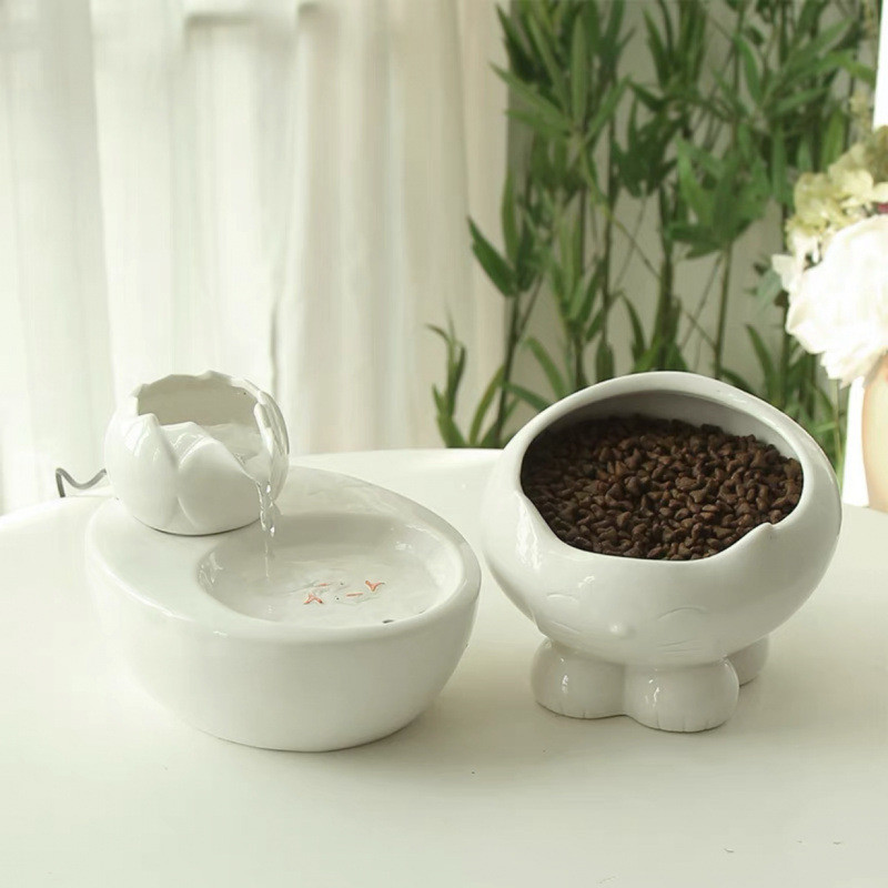 猫咪饮水机陶瓷恒温宠物饮水碗循环自动流动过滤猫喝水喂水器静音