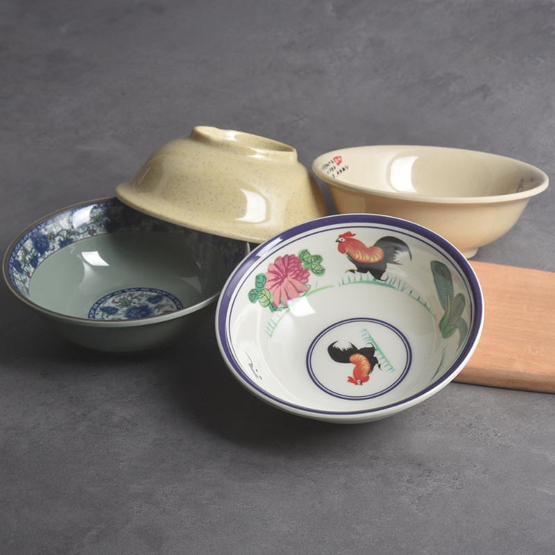 密胺斗笠碗商用仿瓷稀饭馄饨早餐粥碗塑料汤面碗米粉拌面大熙之锦