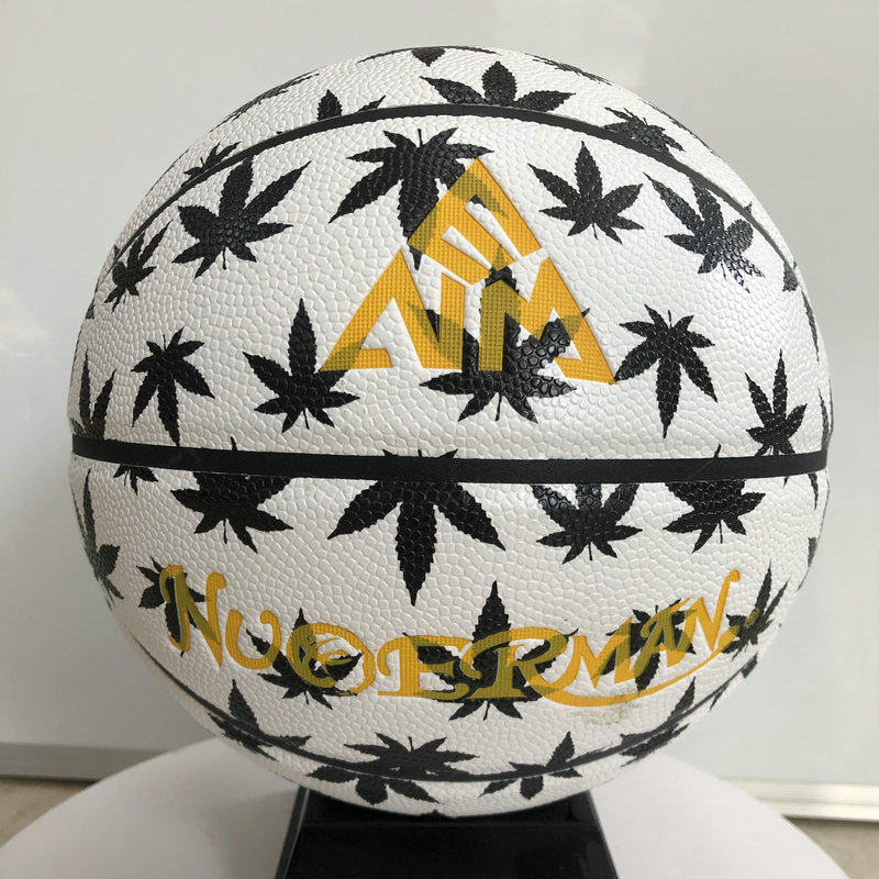 7号树叶反光夜晚荧光发光青少年篮球夜光篮球7号网红篮球定制