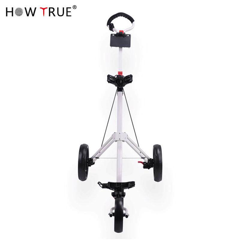 厂家直供高尔夫三轮手推车可折叠手拉车高尔夫球包车用品