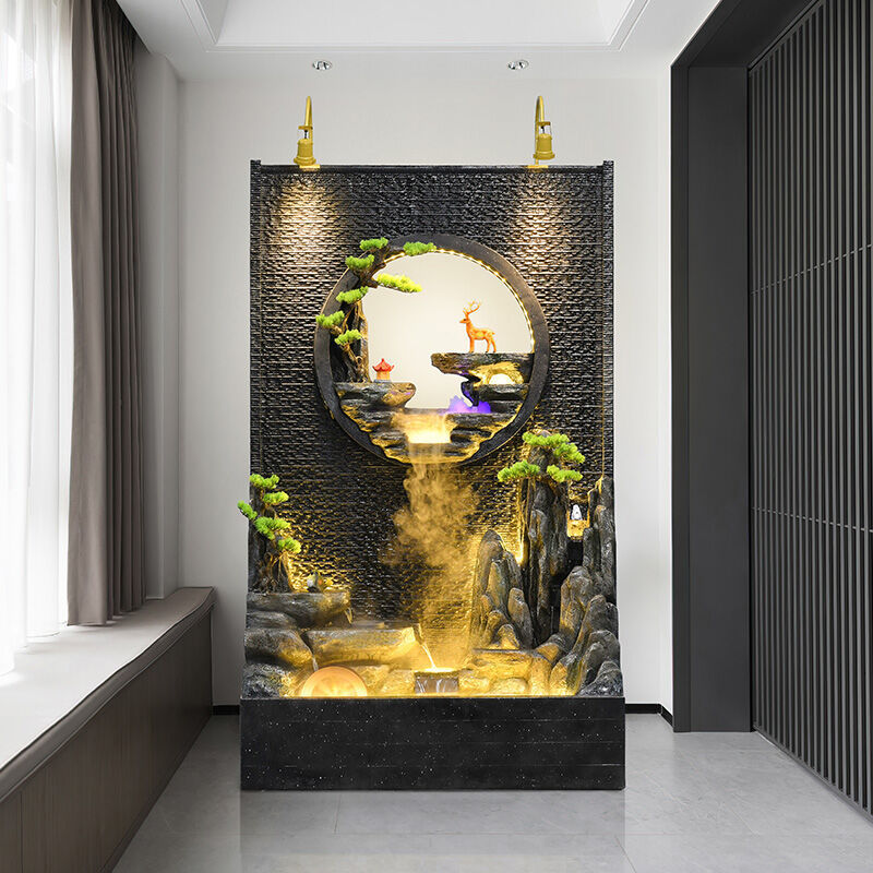 sw1c批发室外水幕墙大型假山流水喷泉别墅庭院花园流水景观鱼池造