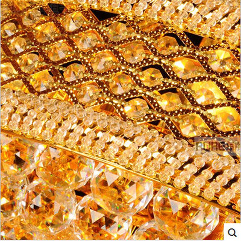 复式楼客厅大吊灯奢华金色酒店工程水晶灯欧式别墅大厅会所吊灯