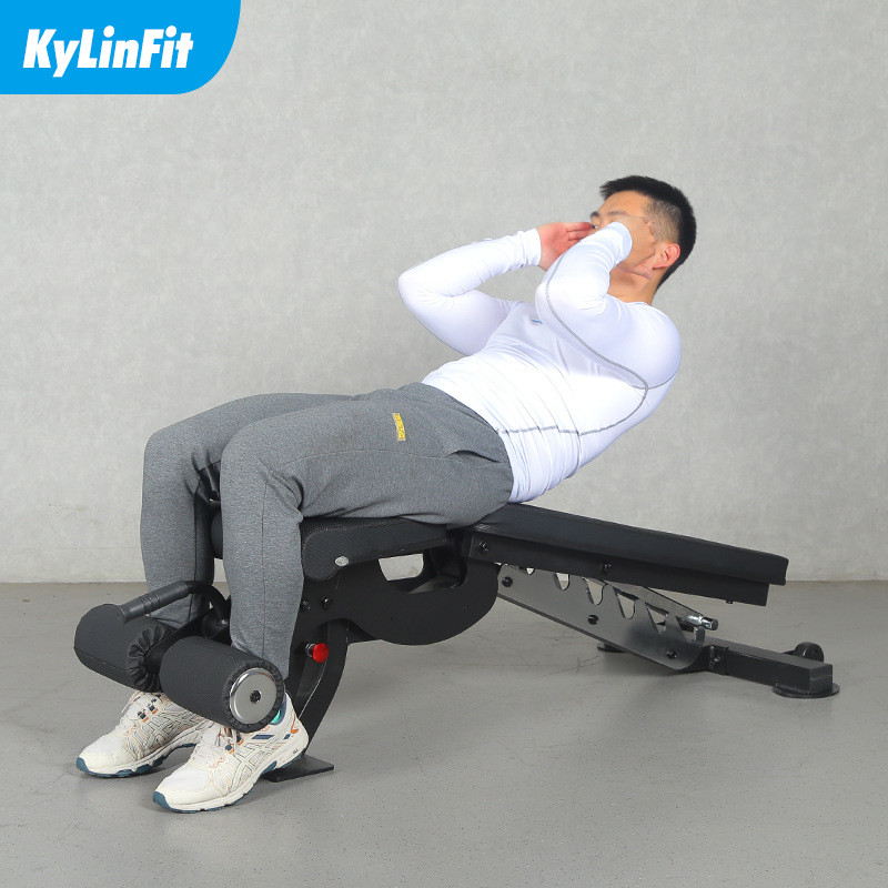 多功能仰卧起坐板仰卧板卧推板哑铃折叠商用凳家用健身器材训练凳