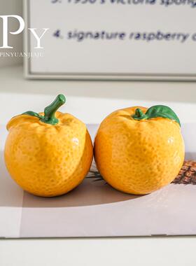 大吉大利心想事橙桔子装饰摆件陶瓷仿真水果金桔客厅桌面装饰摆件