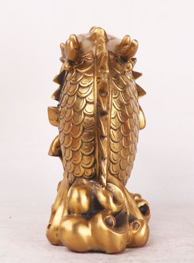 杨铜龙头 铜龙鱼 铜鱼工艺品家居客厅办公室摆件 记鱼 鱼化龙