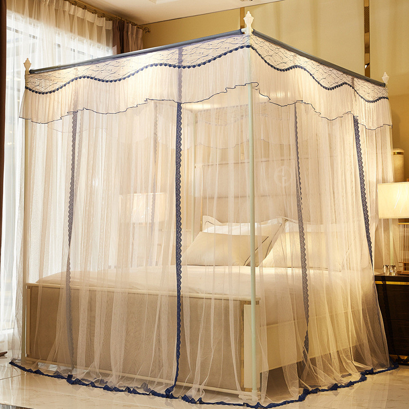 热销三开门宫廷落地蚊帐家用公主风1.5m1.8米支架1.2m2双床加密加