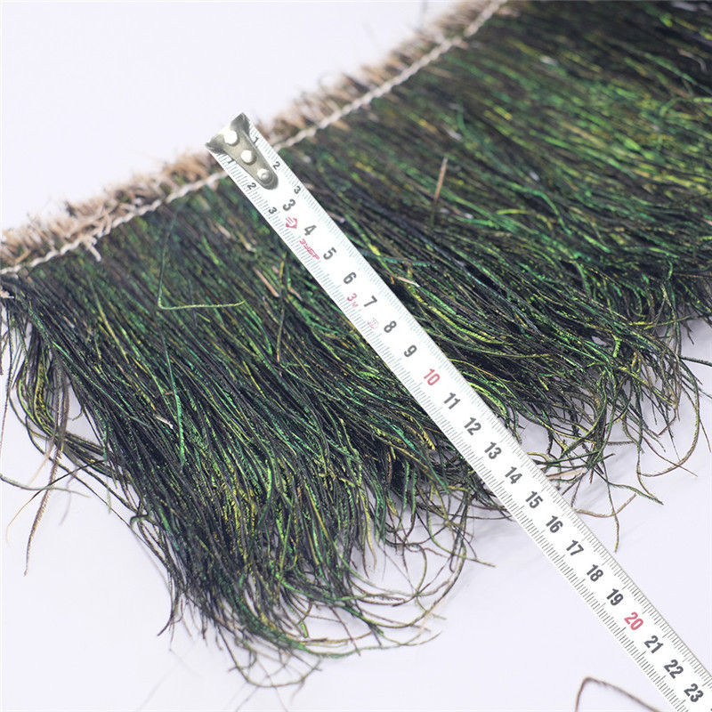 现货孔雀丝15-20cm羽毛草仿生条飞绳钩材料穿虫子鱼钩专用