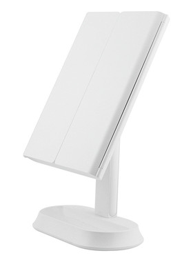 三面折叠led化妆镜三色补光触摸感应美妆镜充电180度旋转化妆镜子