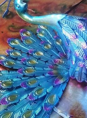 欧式花园铁艺庭院孔雀摆件开屏大号室内客厅装饰婚庆橱窗唯美招财