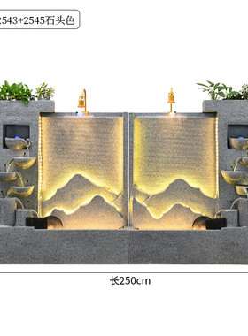 大型简欧办公室水幕墙鱼缸流水摆件客厅玄关落地生财循环水屏风景