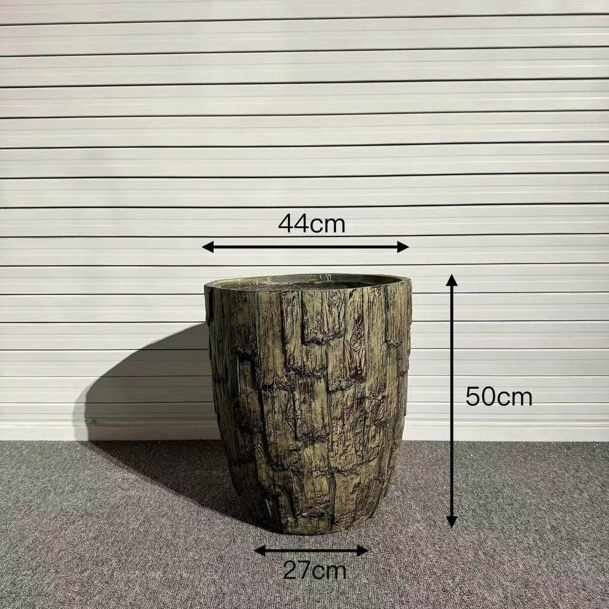 北欧复古木纹水泥大号花盆室内阳台园艺大口径种树落地种花绿植花