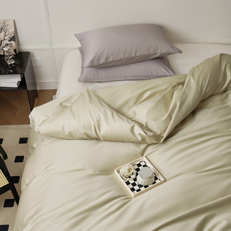 高支单件100s长绒棉纯色高密度被套单品被罩床上用品高级感轻奢风