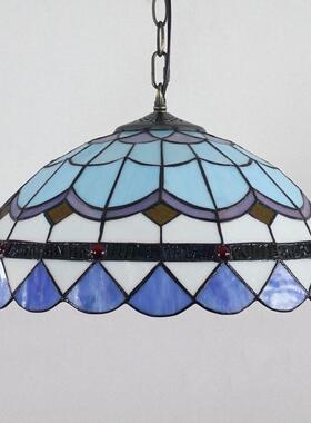 欧琈蒂凡尼地中海寸蓝色艺术艺术琉璃餐厅吊灯40cm16创意玻璃灯具