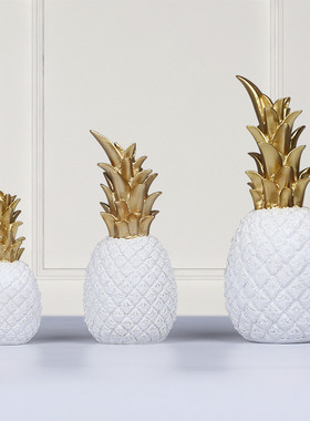 创意金色菠萝摆件家居饰品酒柜装饰品客厅电视柜书柜现代轻奢高档