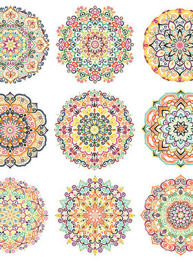 定制铁艺万花筒曼陀罗图案壁挂金属家居墙饰卧室曼陀罗印花挂饰