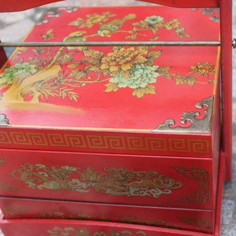 仿古手提篮复古食盒婚庆明清花篮工艺品婚庆礼品花篮收纳篮
