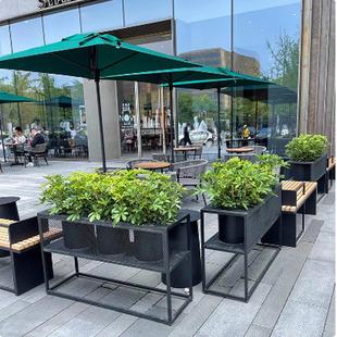 创意户外花箱围栏餐厅隔断广场商业街铁艺金属花架种植箱花槽