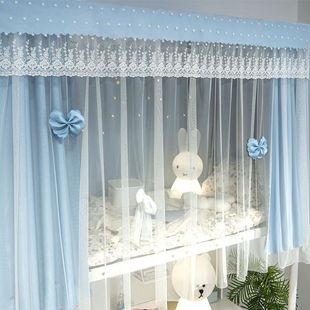 强遮光帘子女轨道 床帘上铺女生宿舍学生下铺u型遮挡帘蚊帐一体式