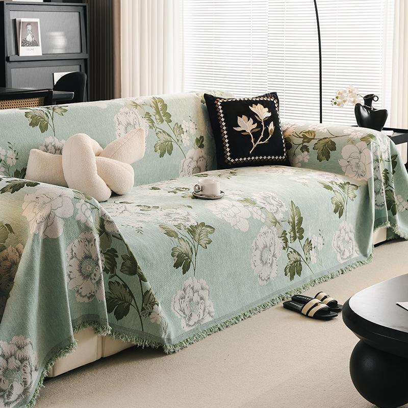 复古皮套盖布一整张全盖巾四季通用2024新款高级感美式沙发罩毯垫